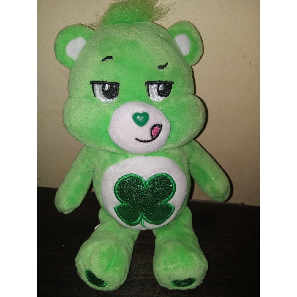 Care Bears 10" Inch Good Luck Bear With Glitter Belly Badge‎ And Eyes